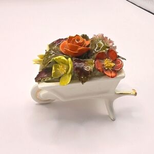 Vintage Royal Adderley England Bone China Old Country Roses Wheelbarrow